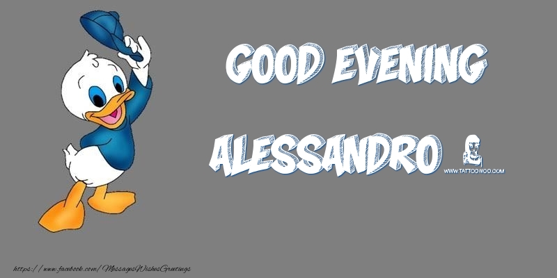 Greetings Cards for Good evening - Animation | Good Evening Alessandro